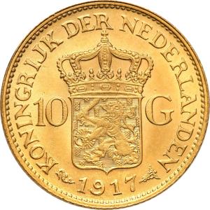 Niderlandy. Złote 10 guldenów Wilhelmina - różne roczniki