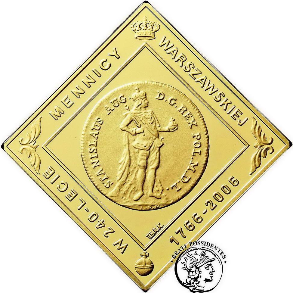 Klipa dukata St. A. Poniatowskiego z 1766 Złoto st.L