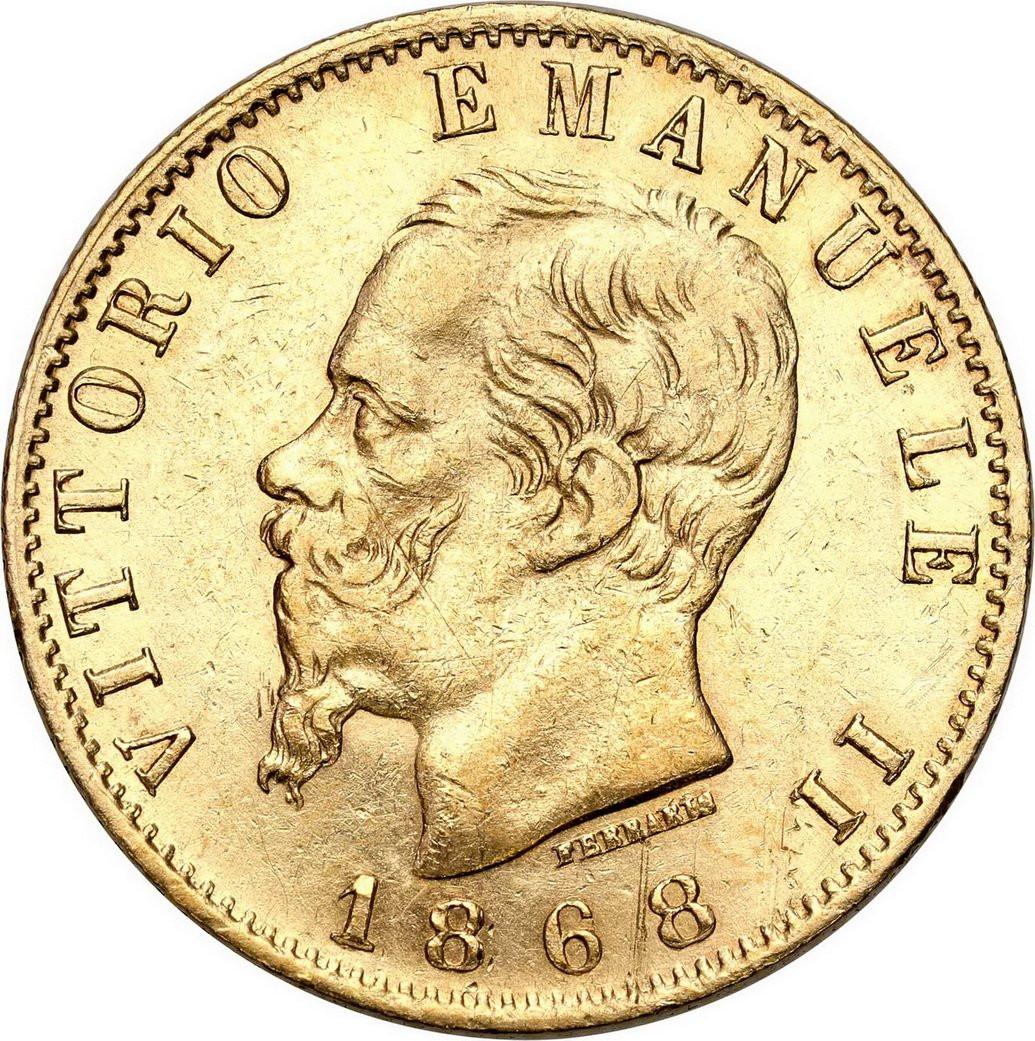 Włochy. Emanuel II 20 Lirów 1868