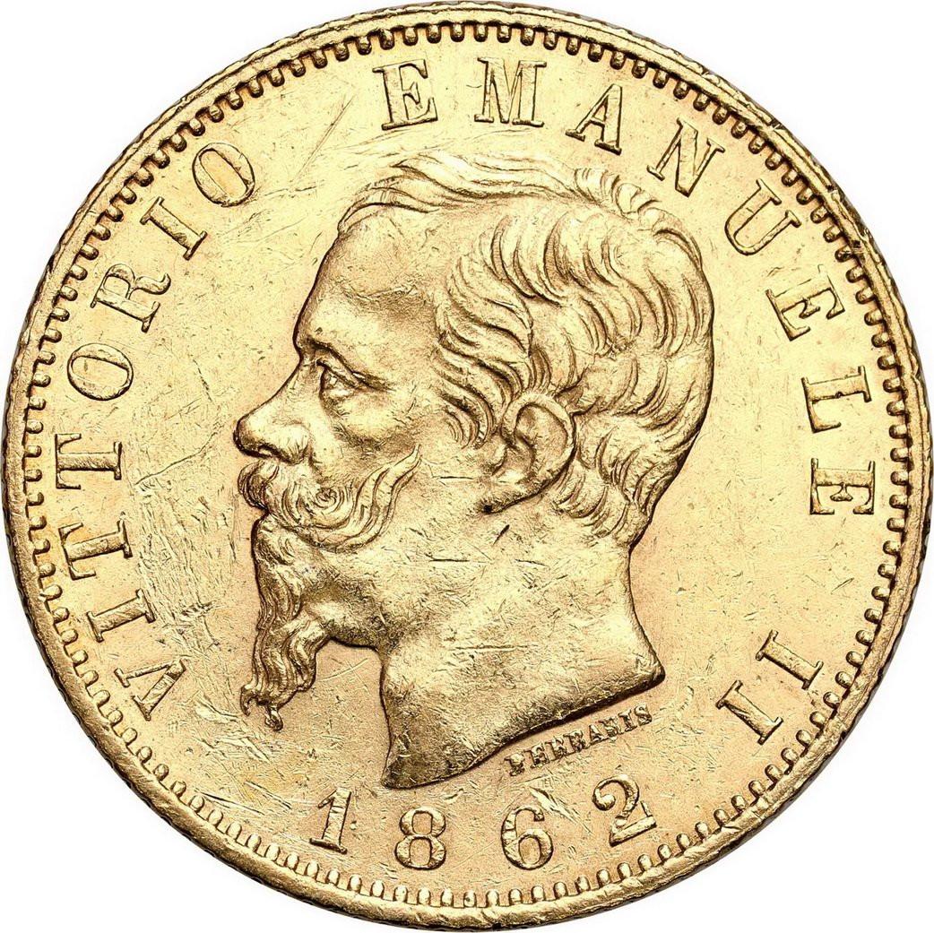 Włochy. Emanuel II 20 Lirów 1862