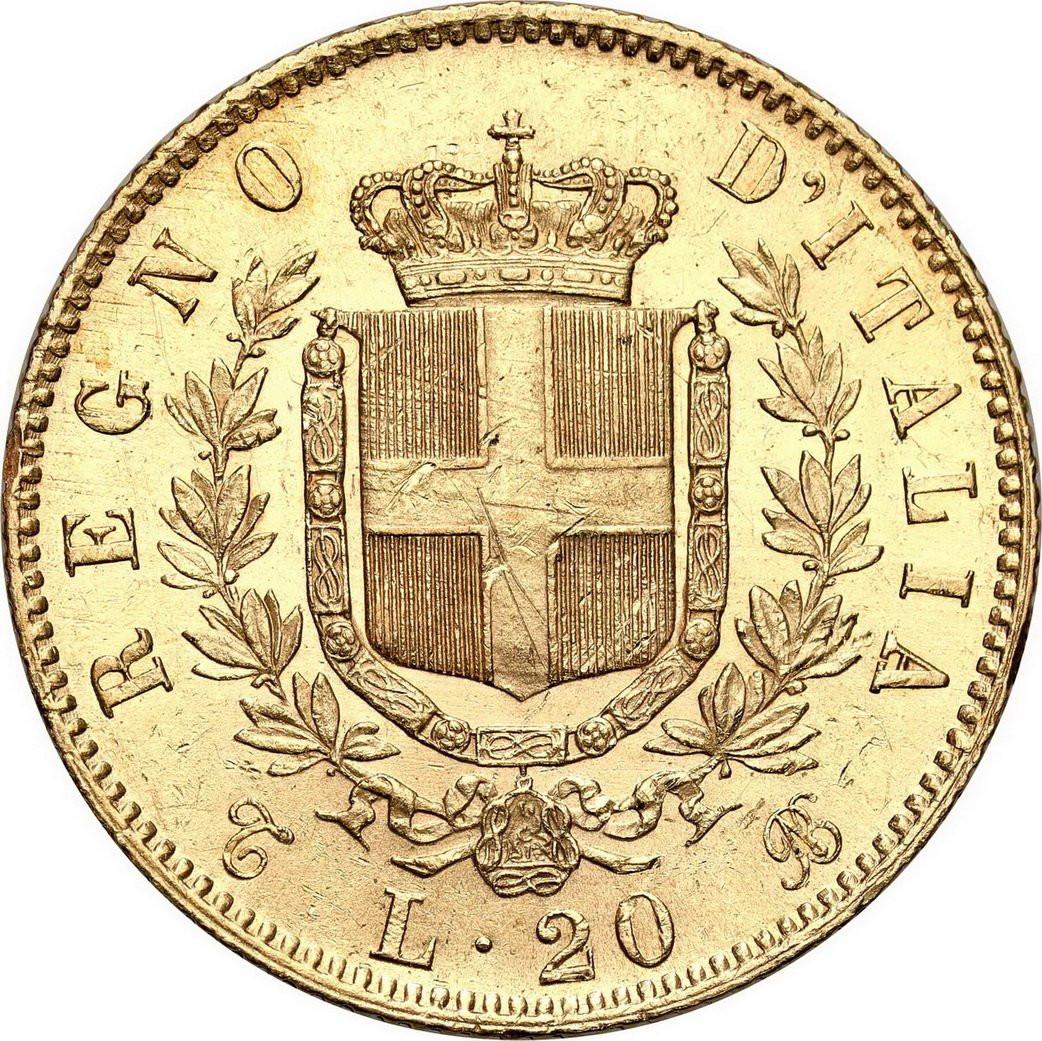 Włochy. Emanuel II 20 Lirów 1862