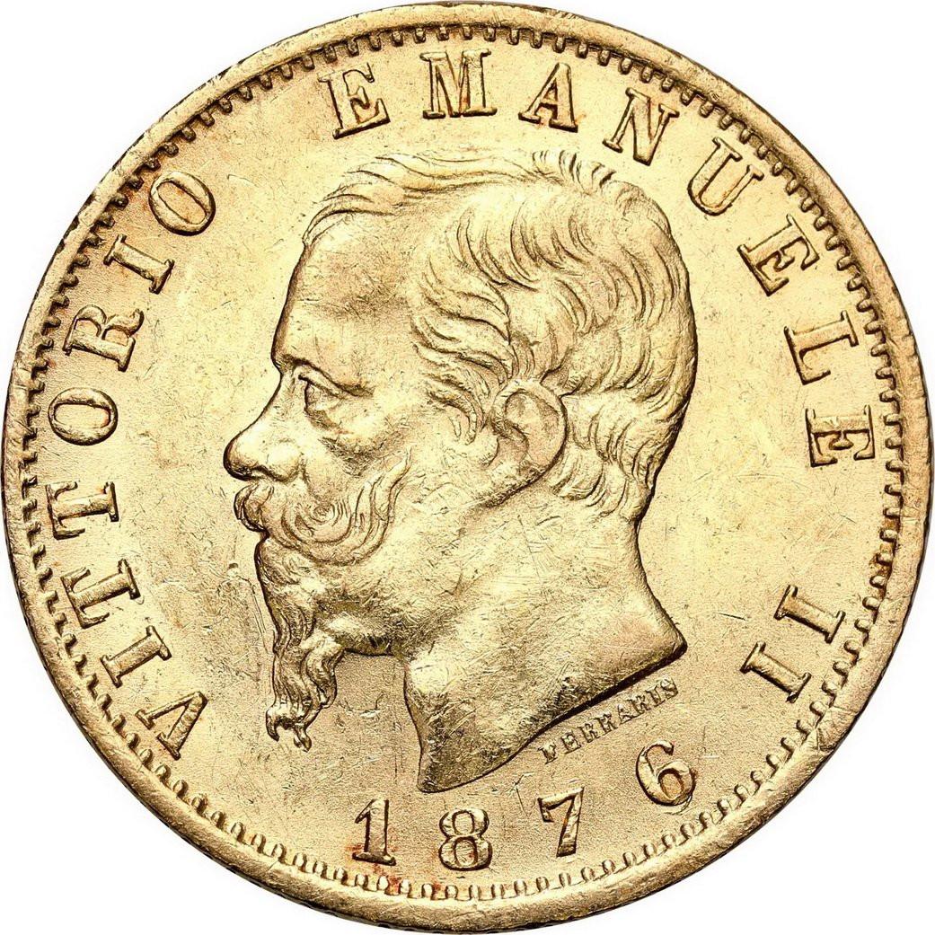 Włochy. Emanuel II 20 Lirów 1876