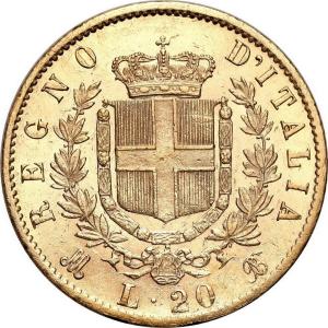 Włochy. Emanuel II 20 Lirów 1874