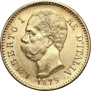 Włochy. Umberto I 20 Lirów 1879 - PIĘKNE