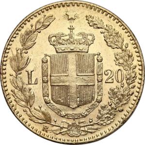 Włochy. Umberto I 20 Lirów 1879 - PIĘKNE