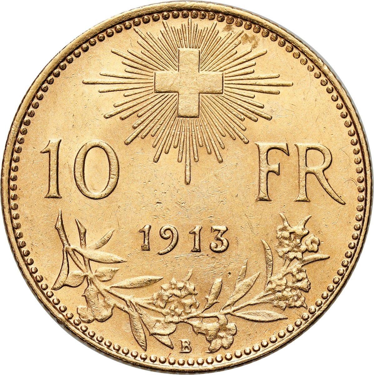 Szwajcaria. 10 franków 1913 - PIĘKNE