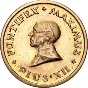 Watykan. Pius XII Złoty medal b.d. (około 1950; ostemplowany Heraeus)