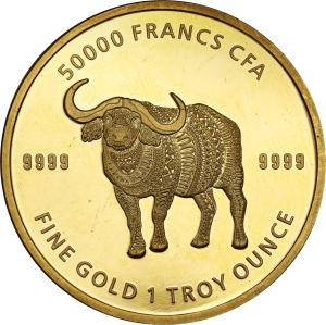 Czad. 50.000 Franków 2020 - Mandala Buffalo - Uncja złota