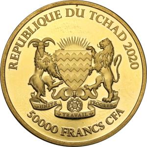 Czad. 50.000 Franków 2020 - Mandala Buffalo - Uncja złota