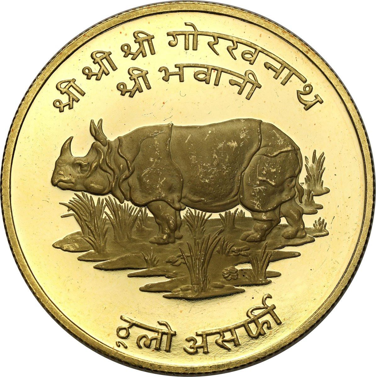 Nepal. 1000 Rupees 2031 VS (1974 AD) nosorożec