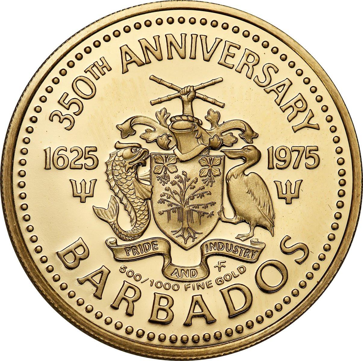 Barbados. Elżbieta II 100 dolarów 1975 - LUSTRZANKA