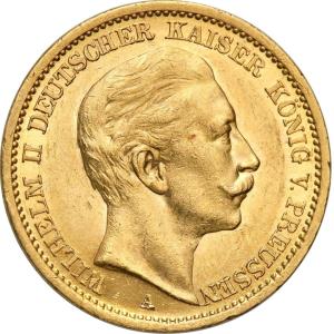 Złote Niemieckie 20 Marek – Wilhelm I, Friedrich, Wilhelm II – różne