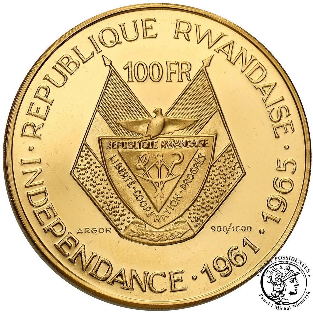Rwanda 100 franków 1965 Prezydent G. Kayibanda - NISKI NAKŁAD!