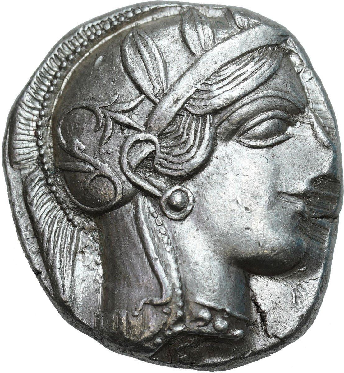 Grecja, Tetradrachma, 454 - 404 p. n. e., Ateny - ŁADNA