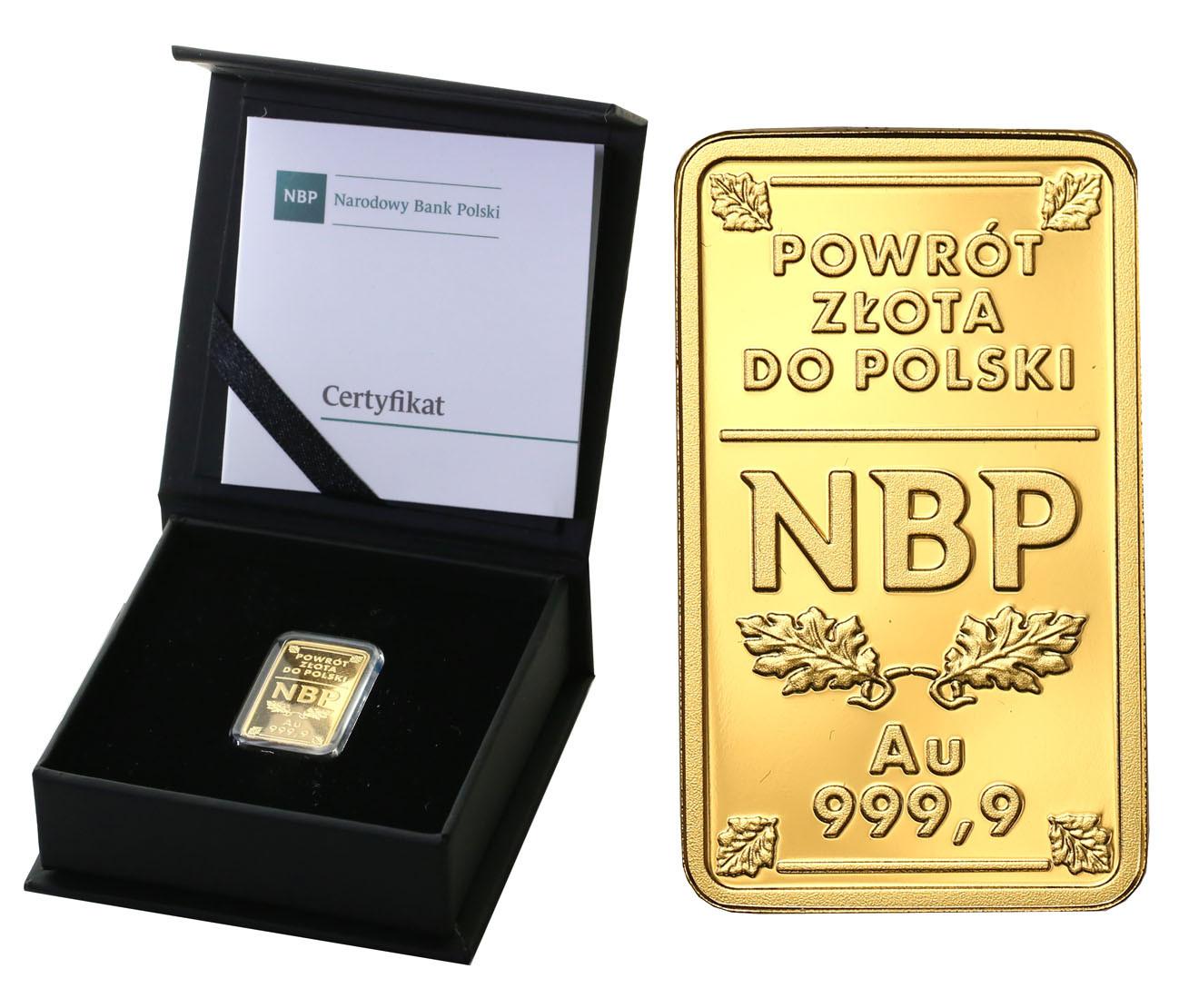 100 złotych 2019 Powrót złota do Polski st.L