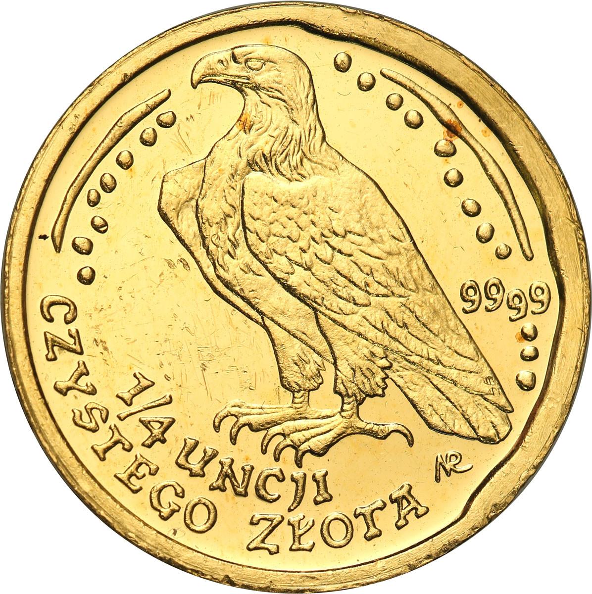 Polska III RP 100 złotych 2002 Orzeł Bielik (1/4 uncji złota) st. 1-
