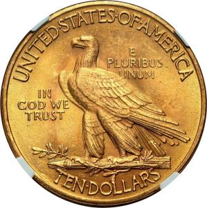 USA. Złote 10 dolarów 1932 Indianin NGC MS63 - RZADKIE