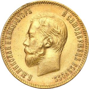 Rosja Mikołaj II. 10 rubli 1904 (AP), Petersburg - rzadszy rocznik