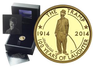 Tuvalu. 25 dolarów Charlie Chaplin – 100 lat śmiechu 1914-2014 – 1/4 uncji złota