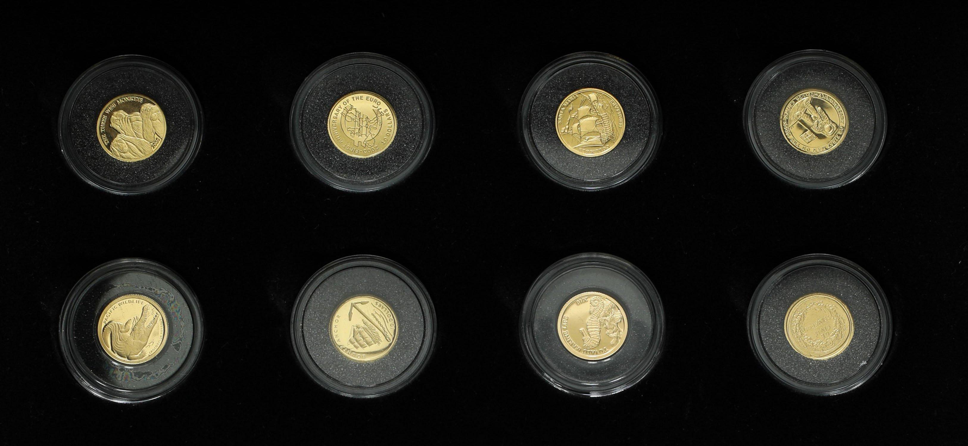 Najmniejsze złote monety świata - KOLEKCJA - 24 egz