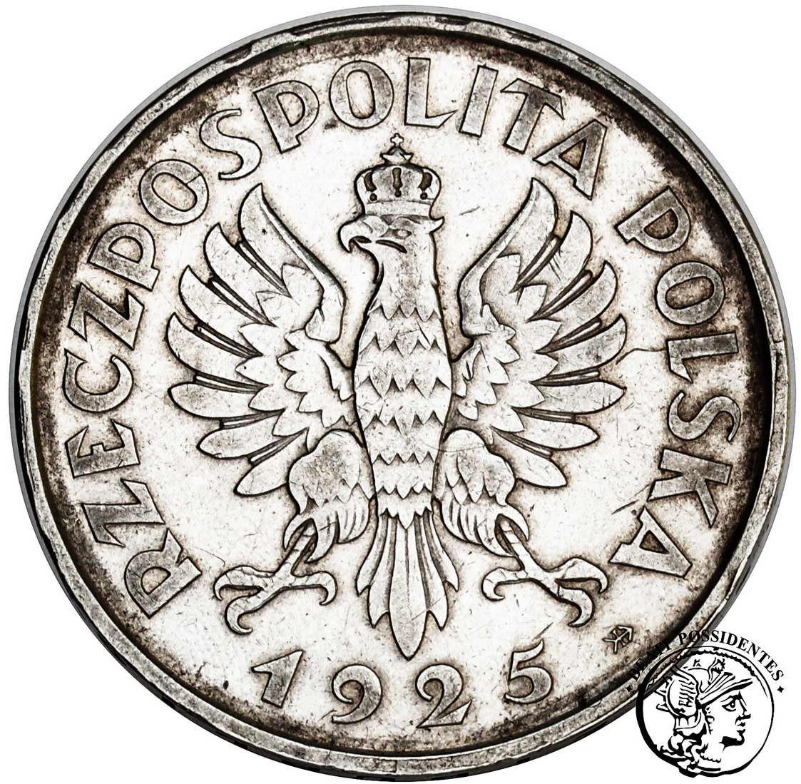 Polska II RP PRÓBA Srebro 5 zł 1925 Konstytucja 81 perełek st. 2