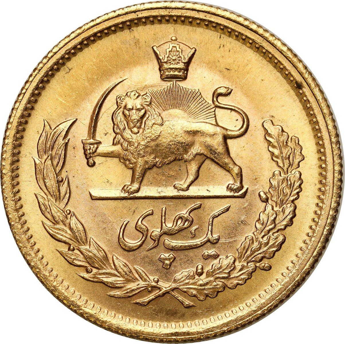 Iran, Mohammed Reza Pahlevi. 1 Pahlevi 1354 SH (1975 AD) - PIĘKNY