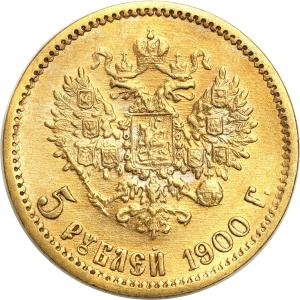 Rosja. Mikołaj II. 5 rubli 1900 ФЗ - FZ, Petersburg