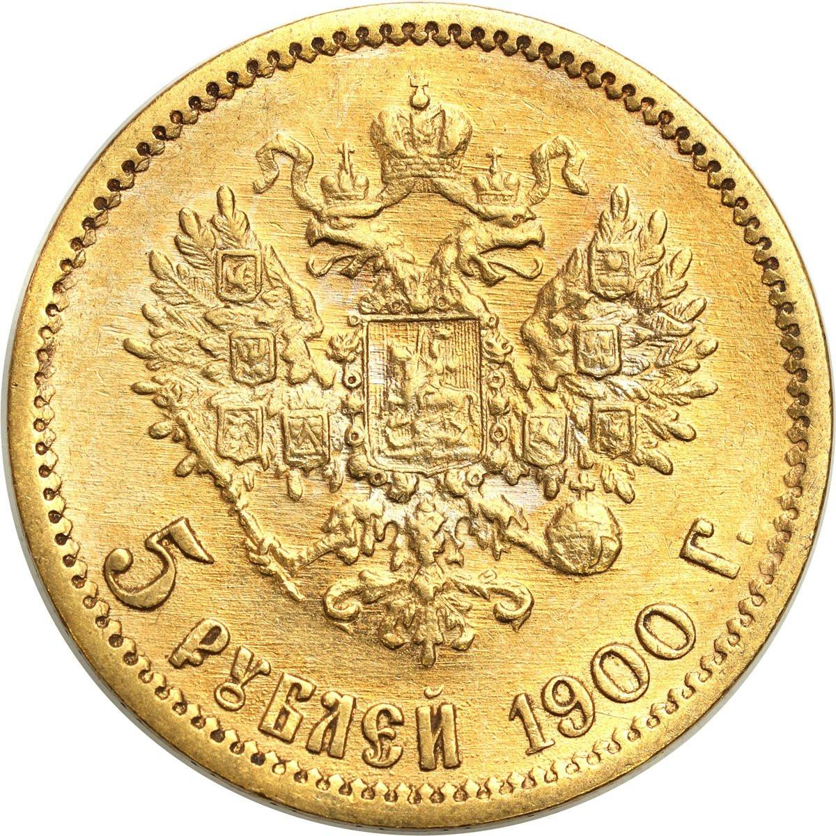Rosja. Mikołaj II. 5 rubli 1900 ФЗ - FZ, Petersburg