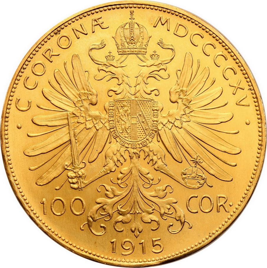 Austria. 100 koron 1915 nowe bicie