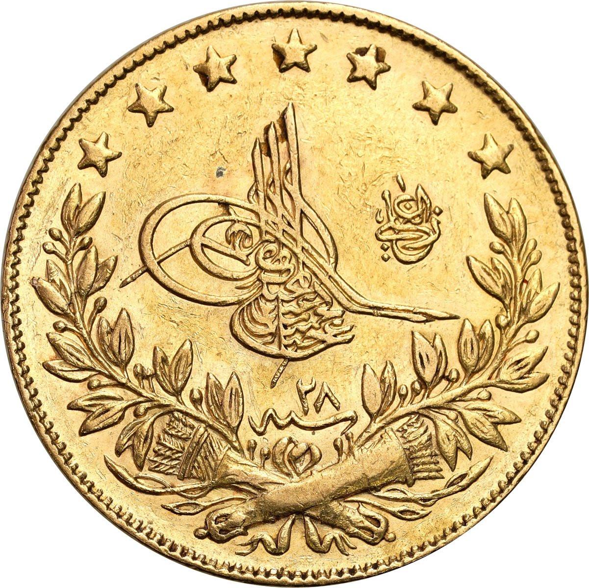 Turcja 100 kurush / Piastrów 1277/1 AH 1293/33 AH (1908) Abdul Hamid