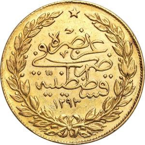 Turcja 100 kurush / Piastrów 1277/1 AH 1293/33 AH (1908) Abdul Hamid