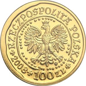 Polska. 100 złotych 2008 Orzeł Bielik – 1/4 UNCJI ZŁOTO