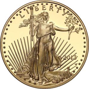 USA. Złote 50 $ dolarów 2013 Orzeł (Eagle) - LUSTRZANY – uncja złota