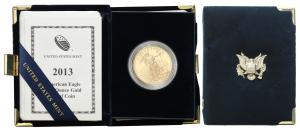 USA. Złote 50 $ dolarów 2013 Orzeł (Eagle) - LUSTRZANY – uncja złota