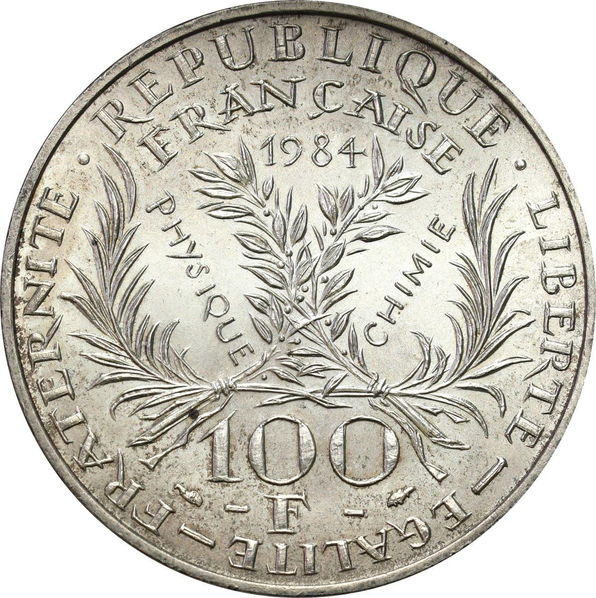 Francja. 100 franków 1984 Maria Skłodowska-Curie – ZŁOTO + SREBRO