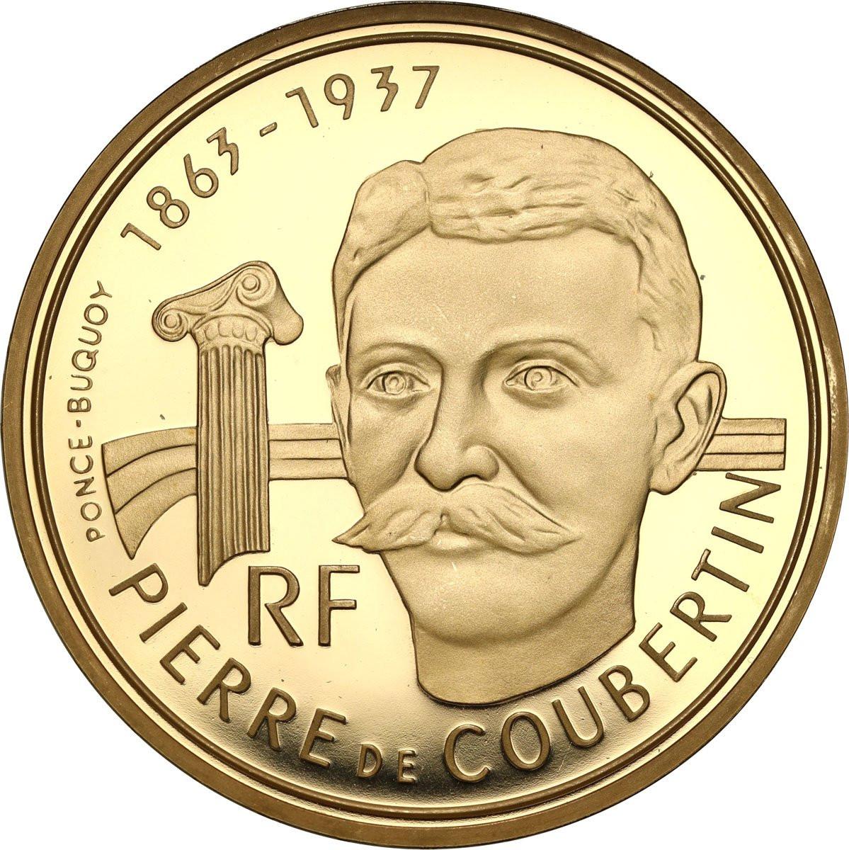 Francja. 500 franków 1991 Pierre de Coubertin – Olimpiada Albertville