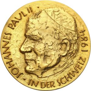 Szwajcaria, Luzern. Medal 1984 - Jan Paweł II Szwajcarii – ZŁOTO
