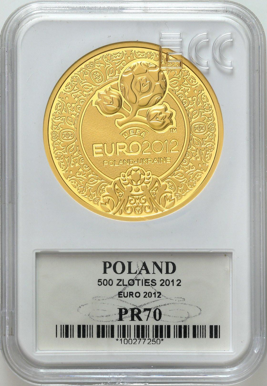 500 złotych 2012 UEFA EURO Piłka Nożna GCN PR70 - 2 uncje złota