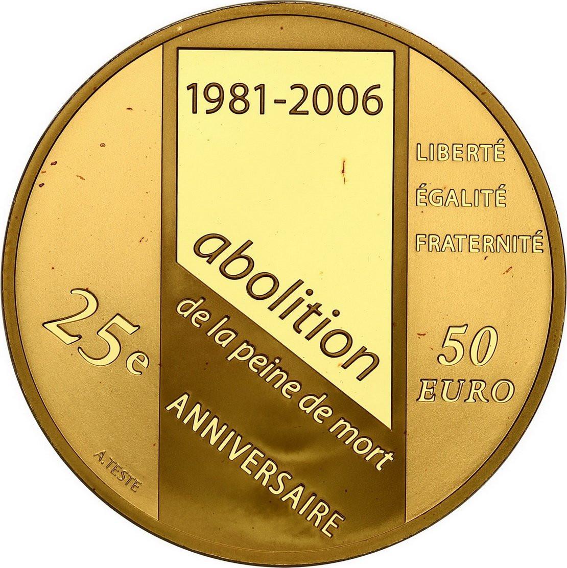 Francja. 50 Euro 2006 Liberty - nakład tylko 500 szt -uncja złota
