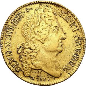 Francja. Ludwik XIV Podwójny louis d'or 1711, Bayonne - RZADKI