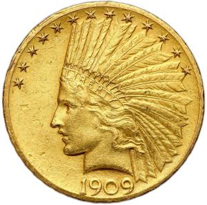 USA. 10  $ dolarów Indianin 1909 Filadelfia