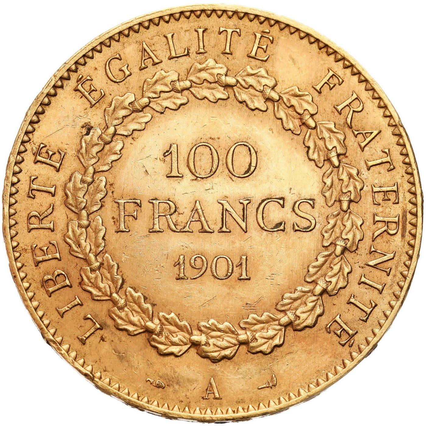Francja. 100 franków 1901 A Anioł - RZADKIE