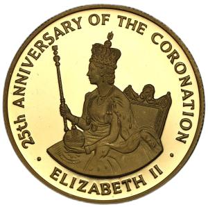 Jamajka 100 dolarów Rocznica koronacji Elżbiety II - ZŁOTO