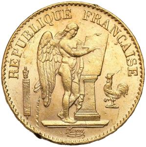 Francja. ANIOŁ 20 franków 1874 A , Paryż