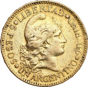 Argentyna 5 Pesos 1886