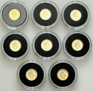 Wyspy Salomona Najmniejsze Złote Monety Świata zestaw 8szt. x 1 dolar 2016 ZŁOTO