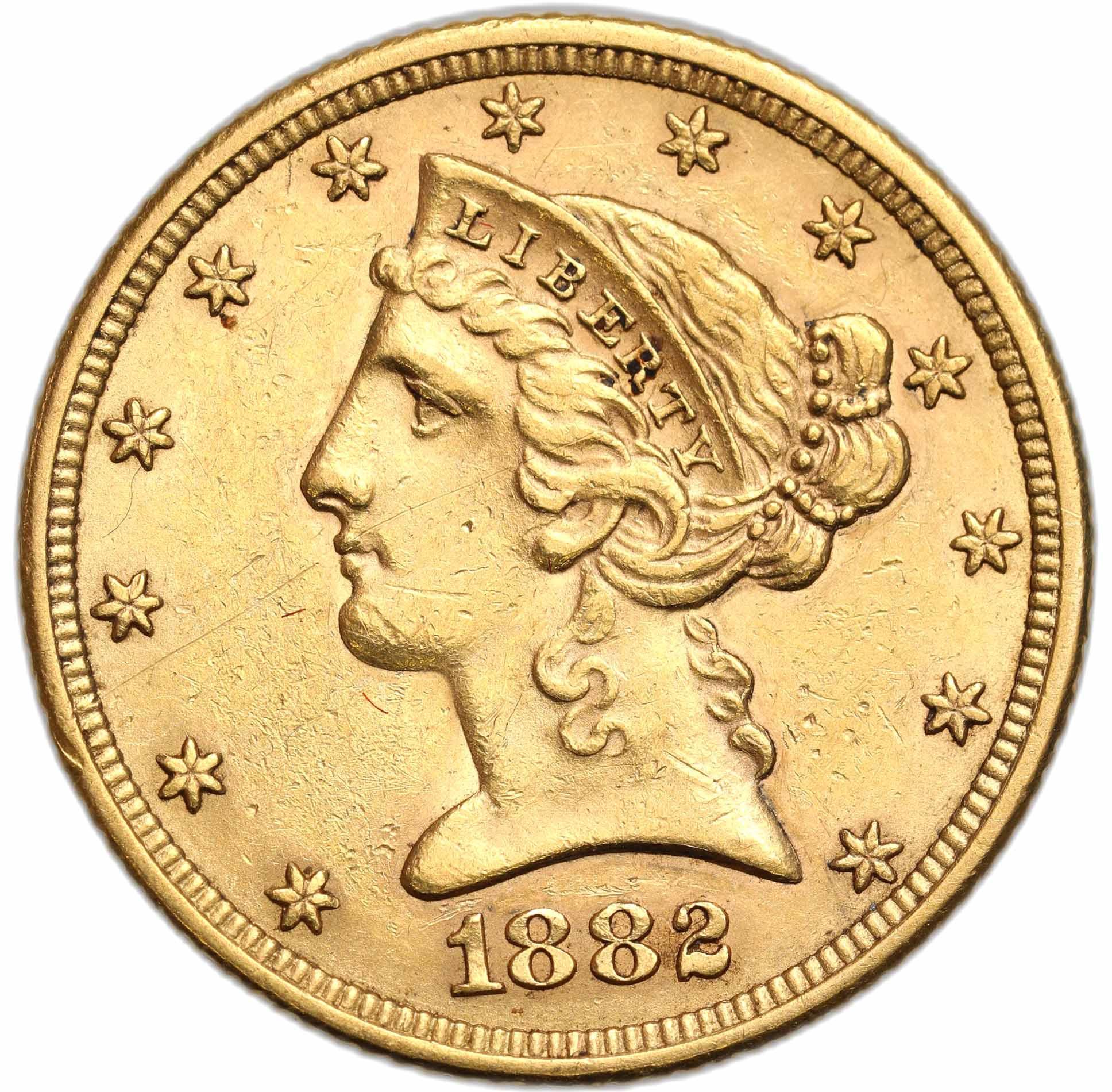 USA. Złote 5 dolarów 1882 Liberty Filadelfia