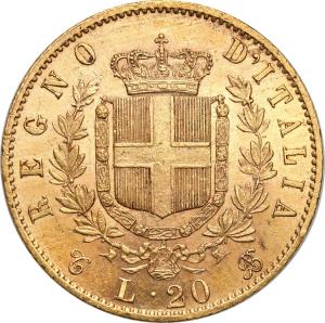 Włochy. Emanuel II 20 Lirów 1863 - PIĘKNE