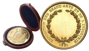 Francja. Medal na wystawę sztuki pięknej i przemysłu 1881 - ZŁOTO
