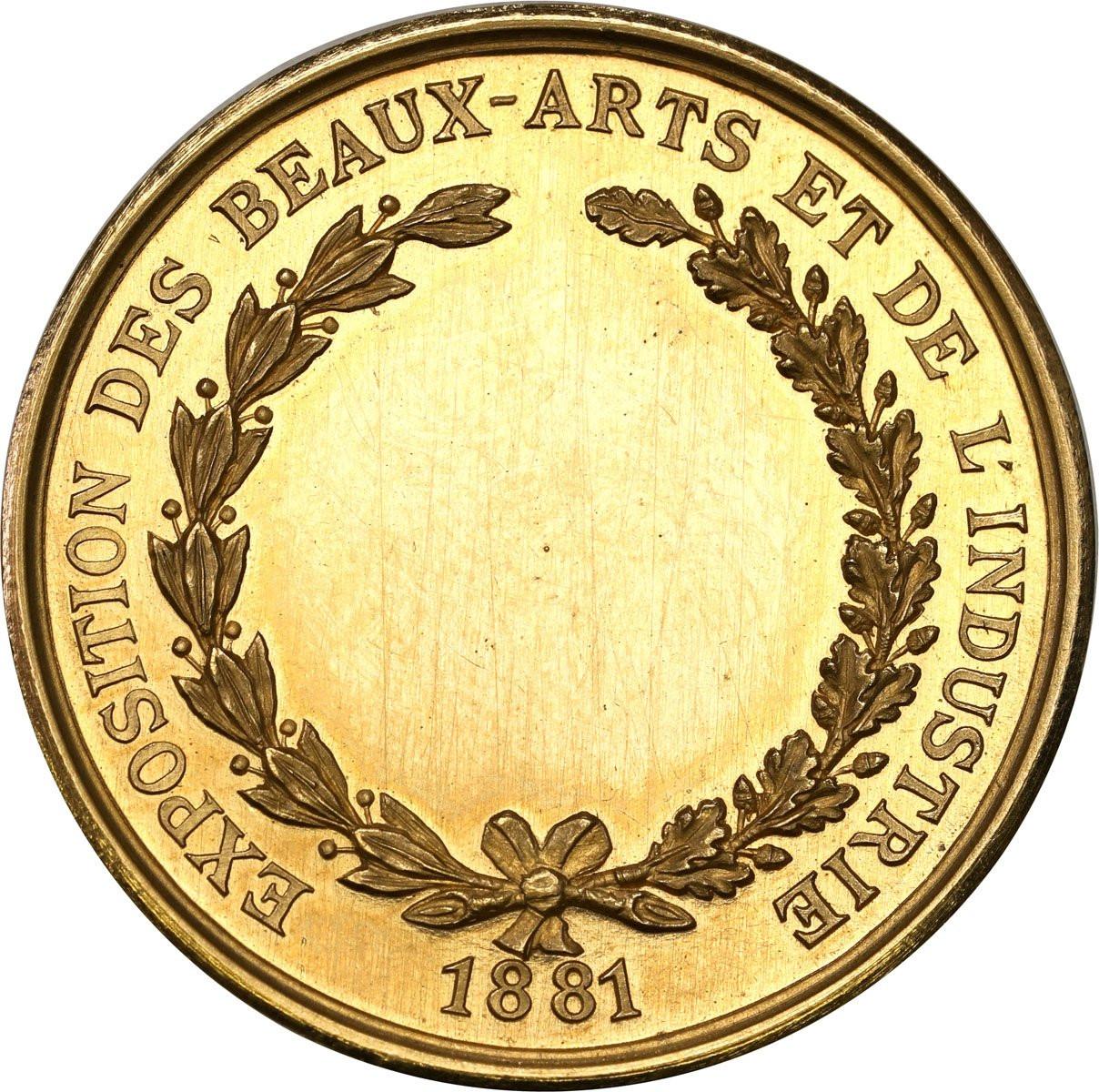 Francja. Medal na wystawę sztuki pięknej i przemysłu 1881 - ZŁOTO